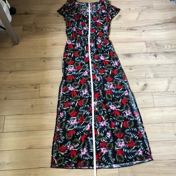 Women’s Calzedonia Cobey Black Floral Tropical Maxi Dress Beach Coverup size S - Picture 13 of 16